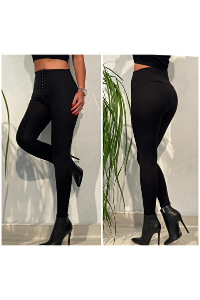 nedo7 Women's High Waist Corset and Kopça Detail Steel Shaping / Sculpting Leggings