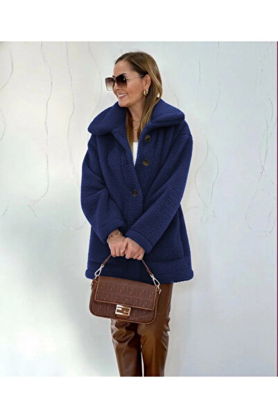 nedo7 Women's Long Sleeve Collared Front Buttoned Welsoft Coat