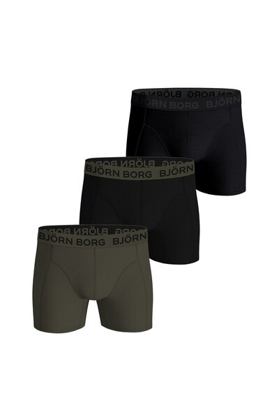 Björn Borg Herren Boxershorts, 3er Pack - Cotton Stretch Trunks, Big Logo, Un...