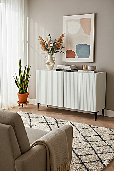 CENEYRA KA1214B ZEYNEP120 KONSOL, KAHVE KÖŞESİ ve TV SEHPASI BEYAZ 120cm