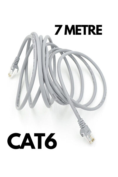 HQ SPEED Cat6 Ethernet Cable 7 Meters - 1000 Mbps Gigabit Fast Internet Modem Pc Smart Tv Patch Cord Grey