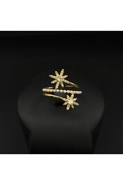 Generic خاتم لؤلؤ مع زركون دقة الماس باصدار خاص لون ذهبي بضمان على اللون