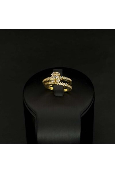 Generic خاتم زركون بقطعتين دقة الماس باصدار خاص لون ذهبي بضمان على اللون S-75...