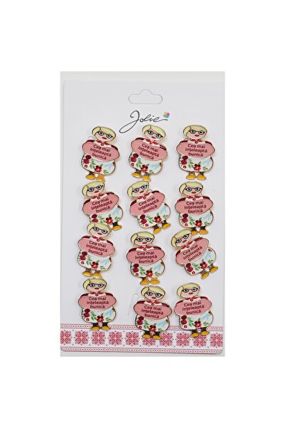 Flippy Σετ 12 Brose Martisor Primavara cu Mesaj Cea Mai Inteleapta Bunica