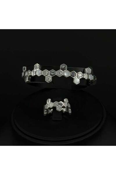 Generic سوارة مع خاتم دقة ألماس زركون بلون فضي إصدار خاص ومميز