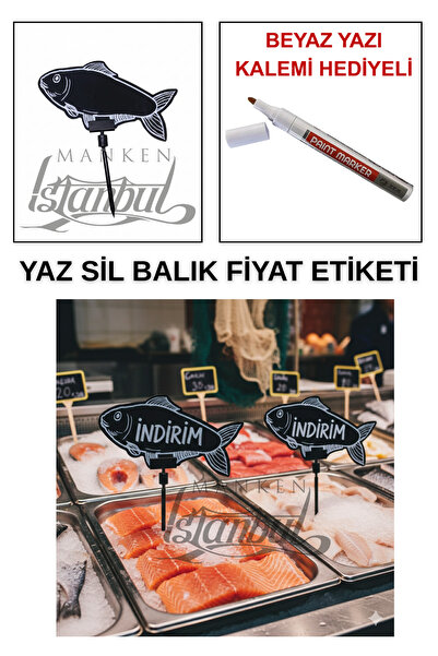 Manken İstanbul 20 de bucăți de etichete de preț pentru pește, cu pix de scri...