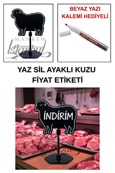 Manken İstanbul Yazı Kalemli 20 Adet Yaz Sil Mini Boy Standlı Kuzu Fiyat Etik...