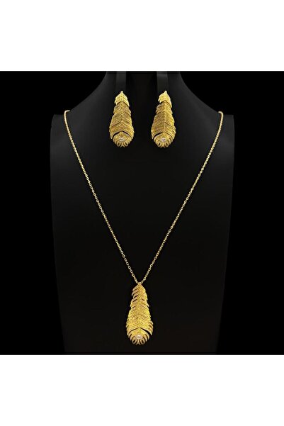 Generic Long necklace with cubic zirconia earrings, diamond-like precision, gold-tone, special edition (3 pieces), color guaranteed, luxurious modern design