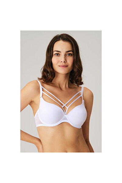 MİRALİVE Underwire Unpadded Unpadded T-Shirt Bra with Removable Collar Detail