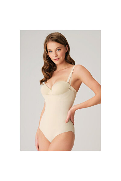 MİRALİVE Micro Fabric Underbust Bonding Legs Tight Badi Skin Corset with Sili...