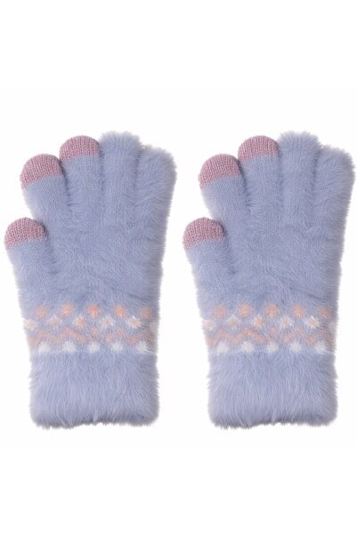 gigigiyim Self-Patterned Plush Girls' Gloves