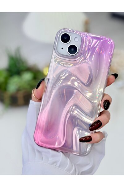 Go Aksesuar حافظة سيليكون متوافقة مع آيفون 14 بلس - 15 بلس بتصميم لامع متدرج ...