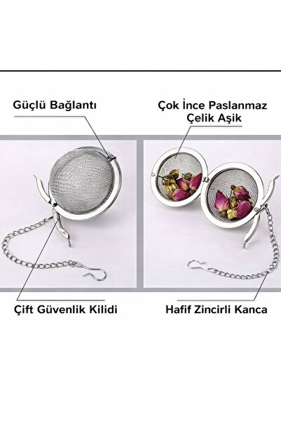 obrigado Paslanmaz Çelik Top Çay Süzgeci | Bitki Çayı ve Yeşil Çay İçin İnce Gözenekli Metal Çay Filtresi