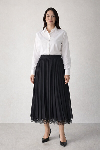 FUAT GÜRSEN Pleated Lined Chiffon Dress, Length 95 cm