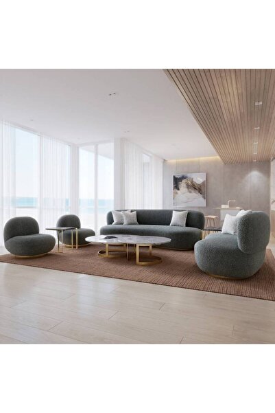 lamsat baity Fakhr Sofa Set 4 Pieces - Gray