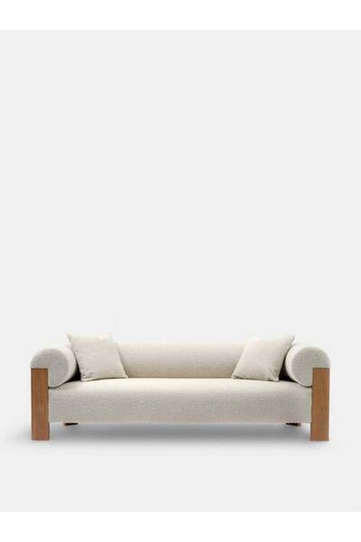 lamsat baity Off White Velvet Sofa