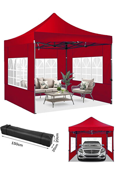 CIMIA Gazebo,Canopy,Outdoor Pop-Up Canopy Tent,Garden Umbrella,With 3 Sidewalls,3*3m