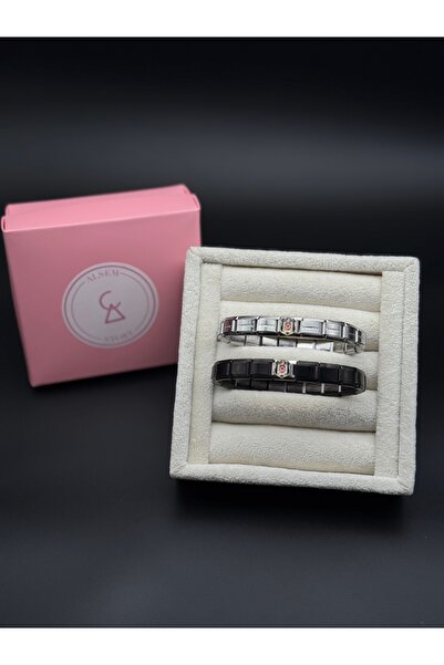 Alsem Beşiktaş Armalı Çift Bileklik Seti – Siyah ve Gümüş Renk Çelik Bileklik – Taraftar Hediye Seti