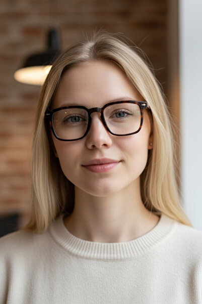 HabeQ Square Cut Optical Compatible Blue Light Protective Eyewear Glasses Replaceable Leopard