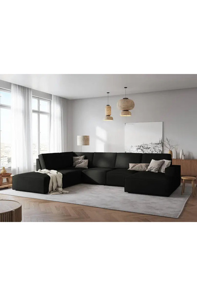lamsat baity Black Corner Sofa Model 'The Black Touch' Size 330×260×155