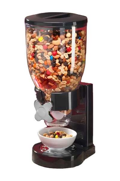 festive Cereal Dispenser - Airtight, Single Compartment Food Storage Dispense...