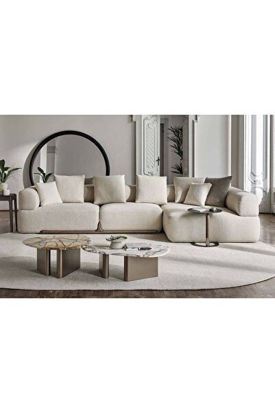 lamsat baity Dark Cream Corner Sofa Model 'Raqi'