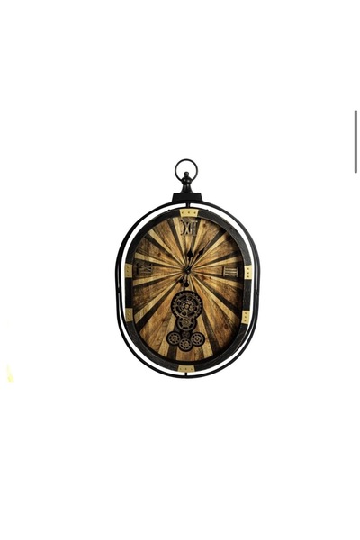 Stor Mikasa Moor Gold Siyah Ahşap Oval Duvar Saati 58x90cm