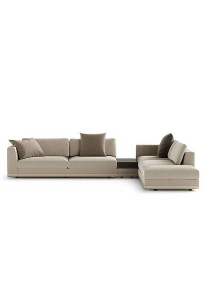 lamsat baity Luxury Gray Corner Sofa by Chanel