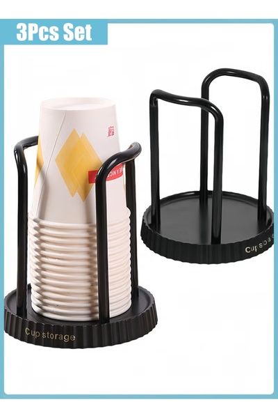 Generic 3Pcs Cup Dispenser Set Disposable Paper Cup Holder Paper Cup Tray Compact Mouthwash Cups Holder