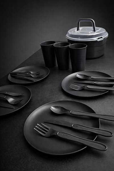 İ&A HOME 4 Kişilik Piknik Seti | Tabak Bardak Çatal Kaşık Tam Set