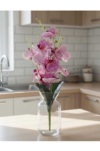 ENRUFLORA MorFuşya Orkide 45 Cm Dekor Arajman Masa Süsü