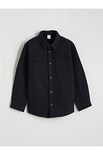 LC Waikiki Cămașă neagră din gabardină pentru băieți