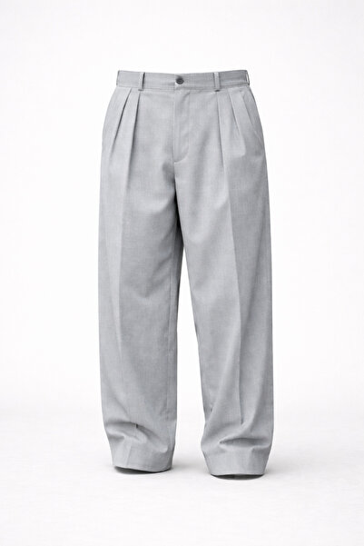 town walker Erkek Çift Pileli Baggy Kumaş Pantolon Old Money