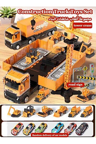 Generic مجموعة ألعاب شاحنات البناء، 6 سيارات سباق، تعمل بالقصور الذاتي، بدون ...