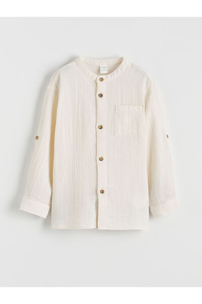 LC Waikiki Бежова риза с съдийска яка за момчета