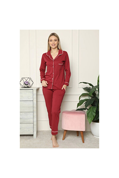 Narnuga Mi̇ray- Women's 100% Cotton Combed Cotton Front Buttoned Long Sleeve ...