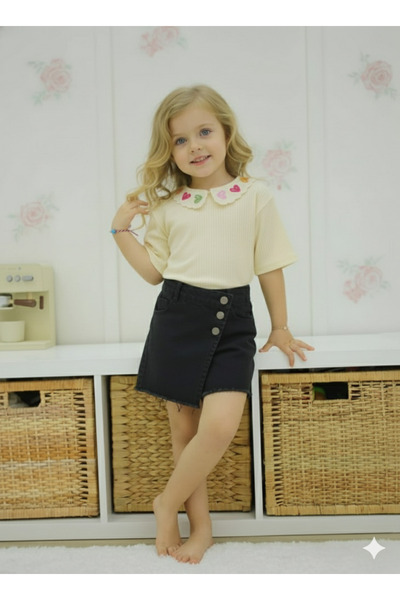 miviko çocuk giyim Летен комплект за момичета, състоящ се от пола и шорти, го...