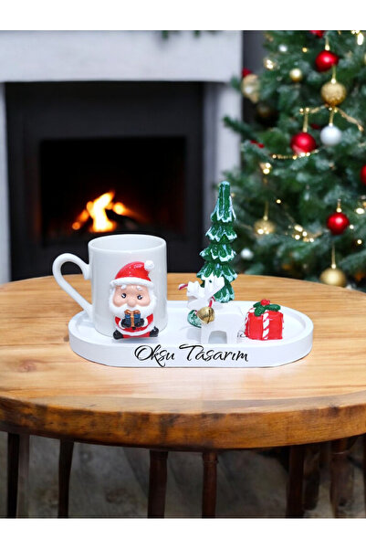 oksukokulutaş New Year's Christmas Turkish Coffee Cup Set