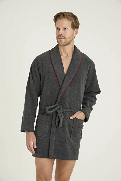 KLY Men's Single Robe with Stripe Detail Comfortable Design