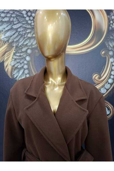 OEM BROWN COAT AMELLIE - BROWN, SINGLE WAIST