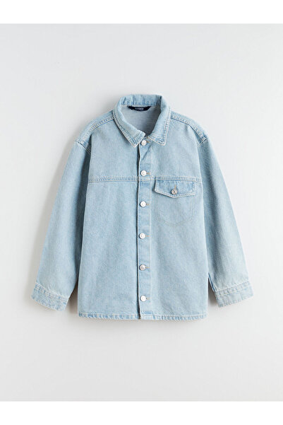 LC Waikiki Lcw Kids Indigo Long Sleeve Boys' Jean Shirt