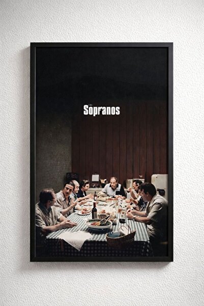 BuzzDesigns The Sopranos Aile Sofrası İkonik Sahne Tablosu (Çerçeveli)