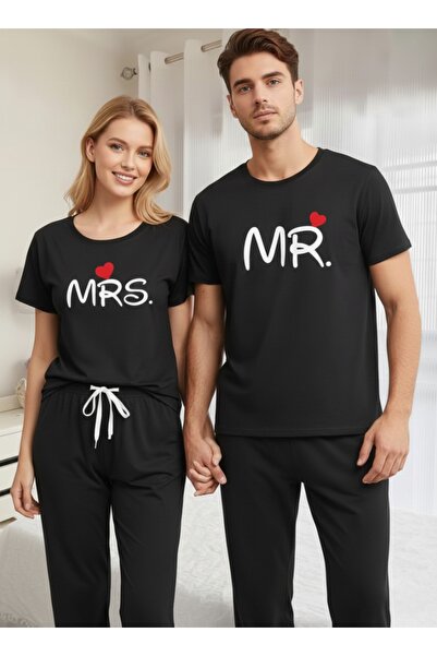 one button Tricou de bază obișnuit pentru cupluri, cu detaliu inimă scrisă, p...