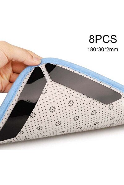 Generic 8 Pieces Rug Gripper Rug Grip Carpet Fixed Stickers Non slip Washable Waterproof Strip Mat for Home