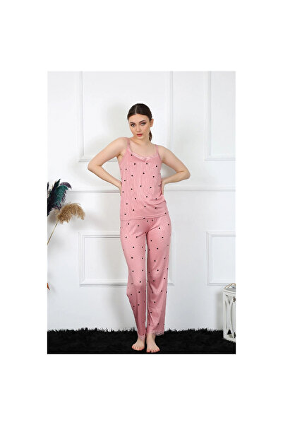 Narnuga MODLIVE- بدلة بيجامة سلمون بحزام حبل للسيدات 4138