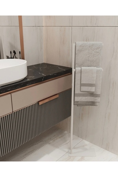 DECOLİN Metal Dekoratif Ayaklı Banyo Askısı Havluluk Havlu Askısı Kağıt Havluluk Düzenleyici