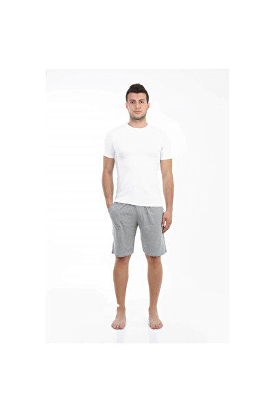 Narnuga Mi̇ray- Men's Pocketed Cotton Shorts Gray