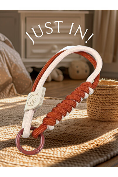 ORGANICYOU YIWUSHI 1 adet Renk Bloklu El Dokuma Telefon Askısı, Renkli Büküml...