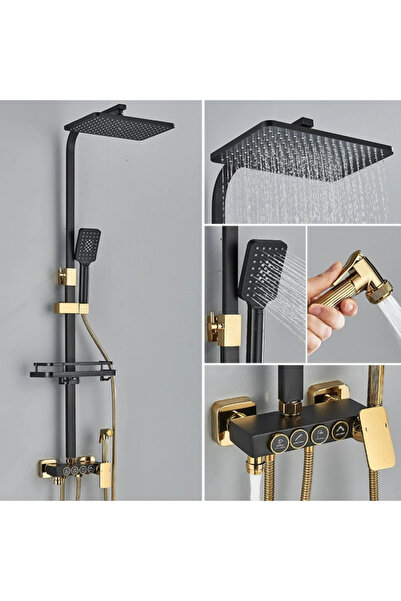 Novara Black Gold Shower Column 4 Functions