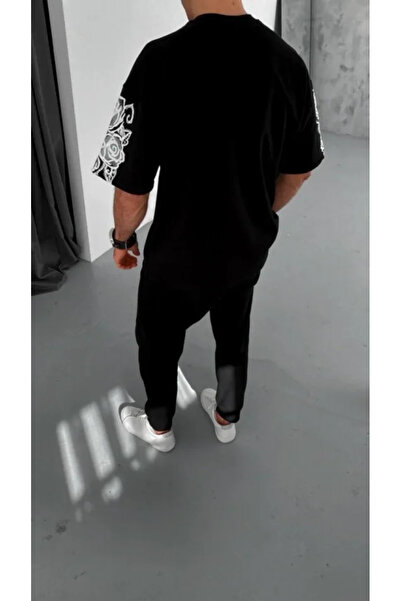 JANES Tricou unisex cu imprimeu în relief - negru